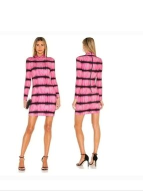 ALICE + OLIVIA Delora Tie Dye Mock Neck Mini Dress Size 4